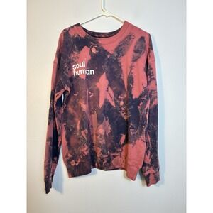 Soul Cycle Crew Neck Pullover Sweater Women's XL Pink Black Tiedye Outdoor
